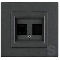 Розетка комп'ютерна RJ45 cat 6 Arvia Electric KAREN Димчастий (20 04 2000 247)